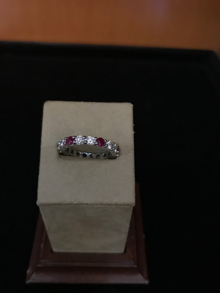 Diamond and Ruby Eternity Band