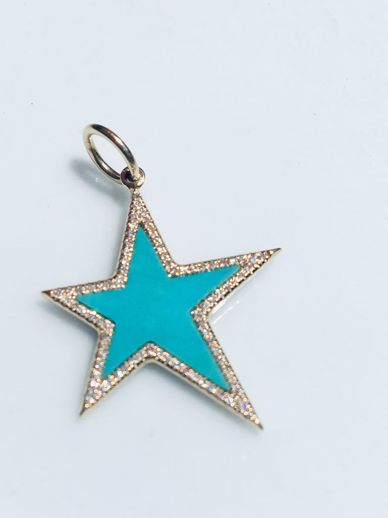 Diamond and Turquoise Star Pendant