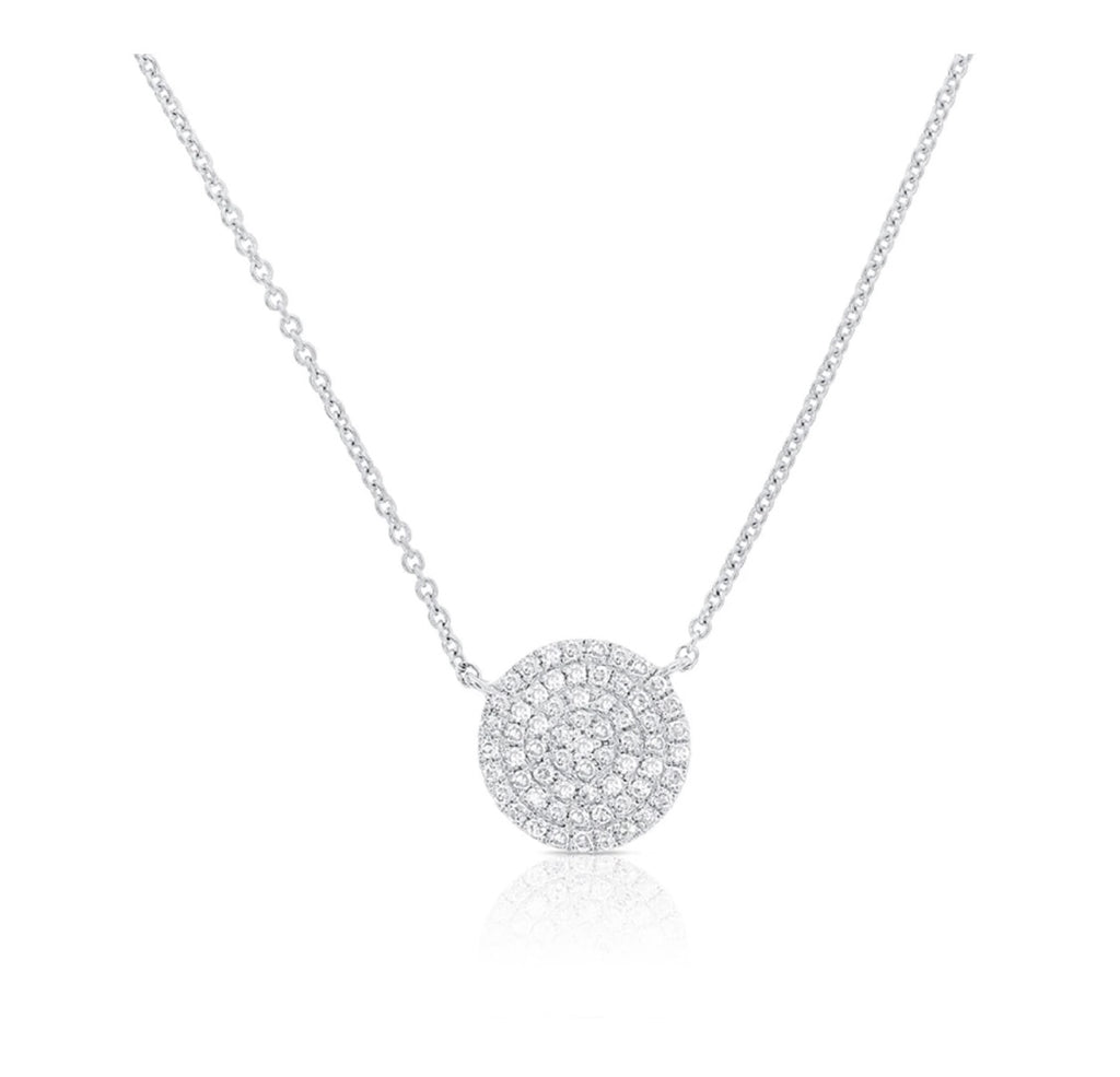 Pave Diamond Disc Necklace