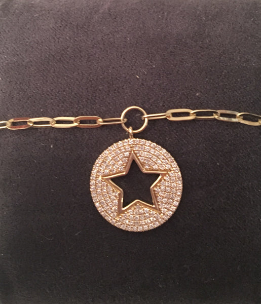 Diamond Star Charm Bracelet