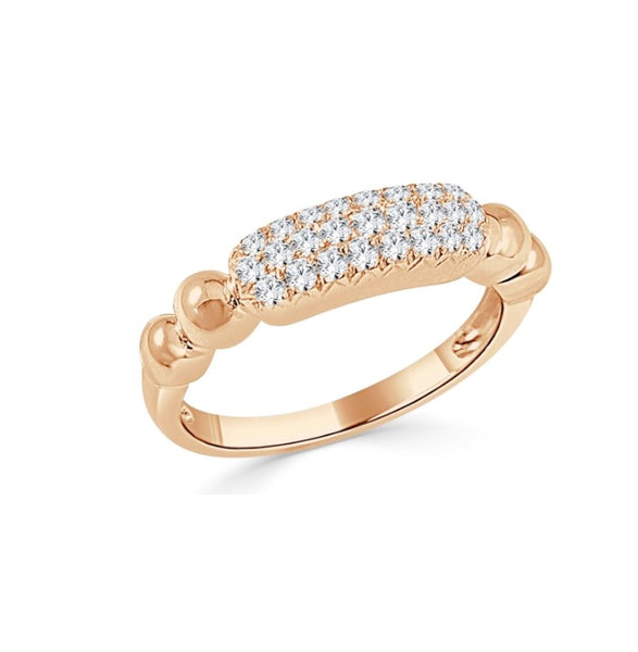 Half Way Pave Diamond Ring