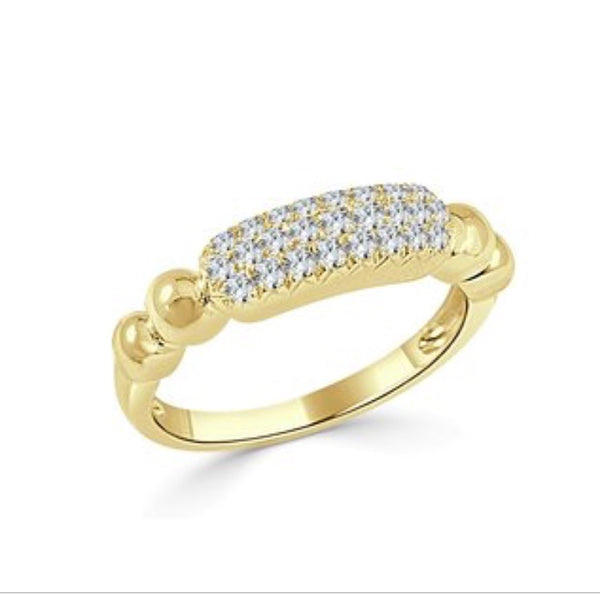 Half Way Pave Diamond Ring