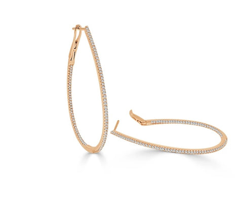 Pear Shape Inside Out Diamond Hoops