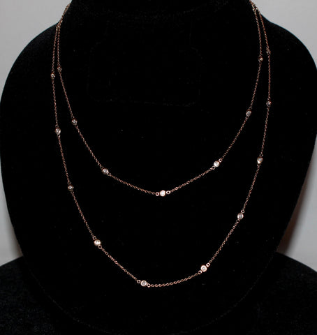 Diamond by the Yard Necklace  - Rose Gold