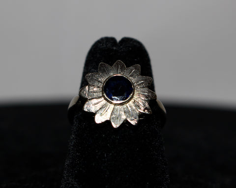 Sapphire Flower Ring