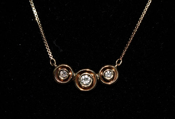 Three Stone Diamond Necklace