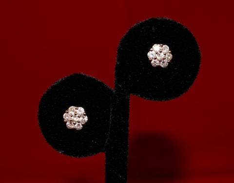 Diamond Flower Earrings